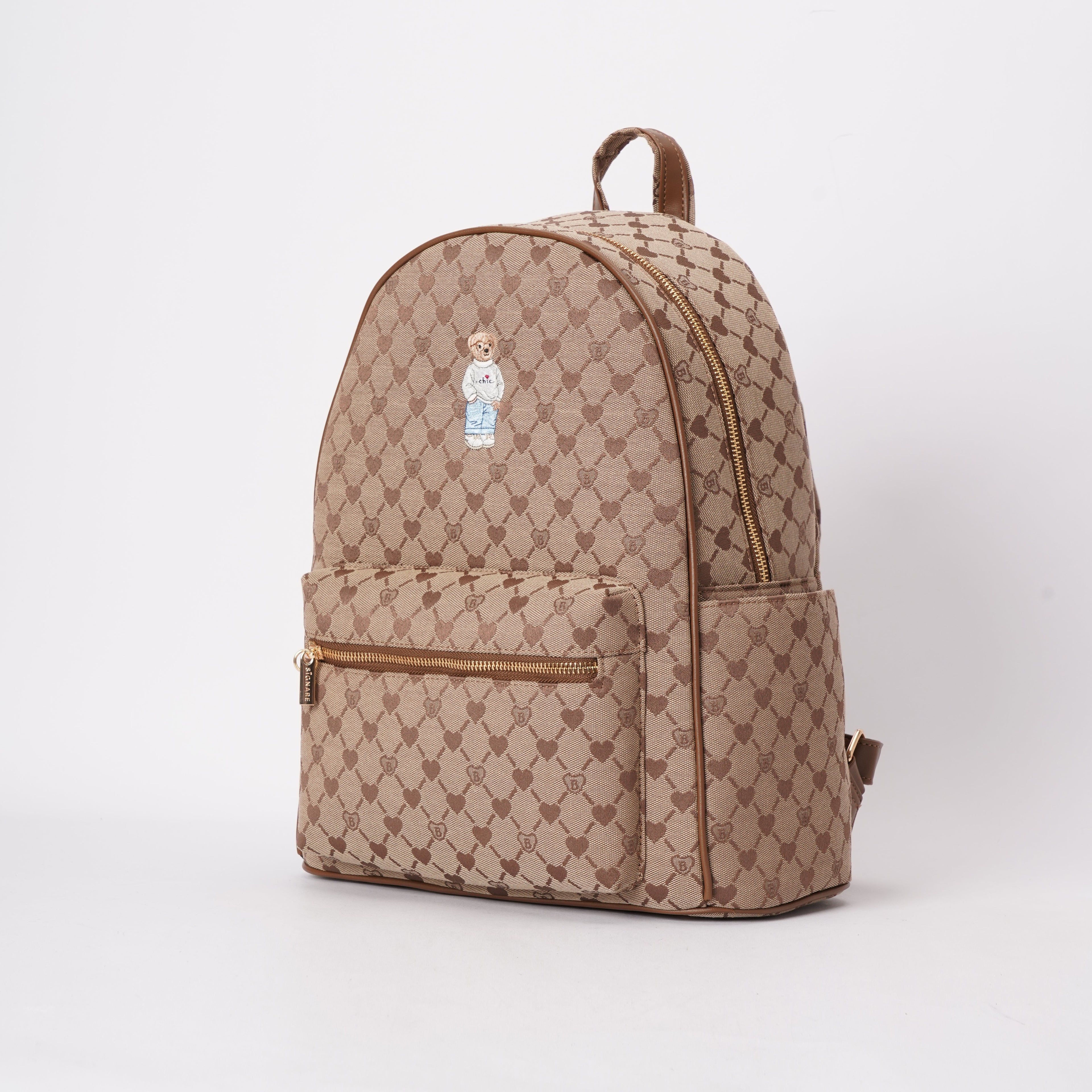 Signare London - B-Loved Big Rucksack on Beige Monogram