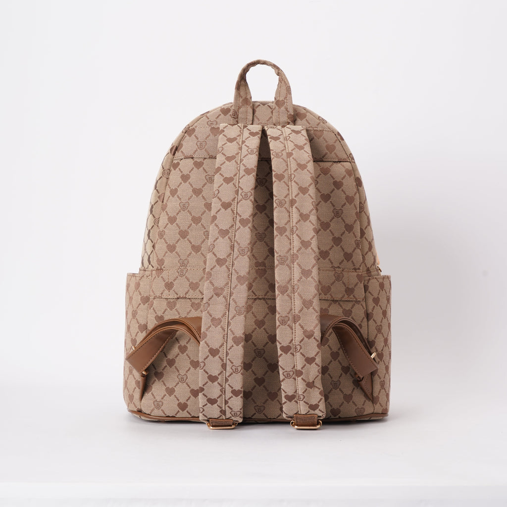 Signare London - B-Loved Big Rucksack on Beige Monogram